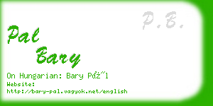 pal bary business card